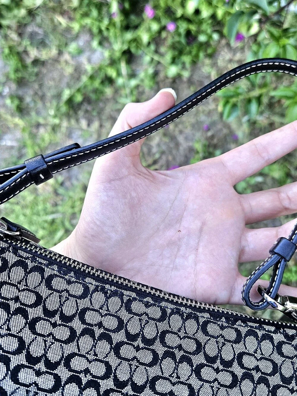 Coach 6622 Micro Signature Demi Black Gray Shoulder Bag Y2K Vintage